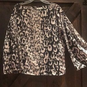 Leopard print belle sleeve blouse